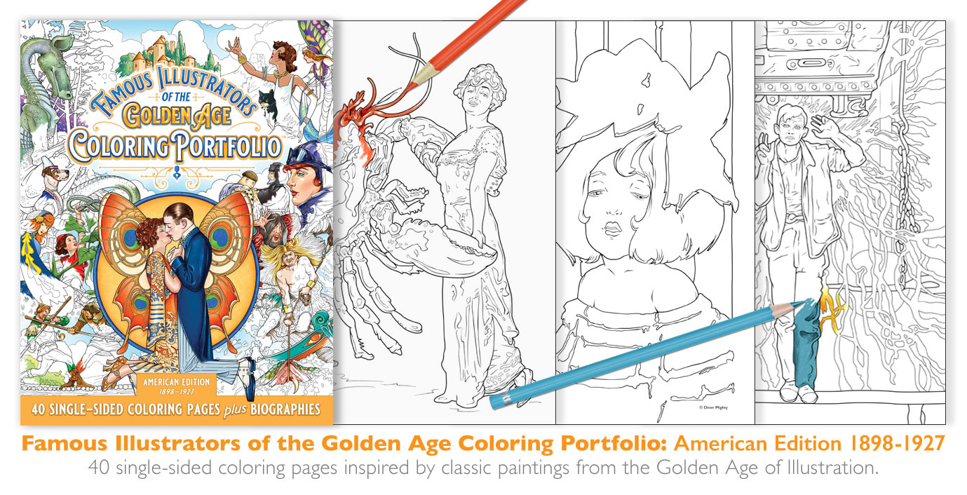 Famous Illustrators of the Golden Age - Adult Coloring Book
